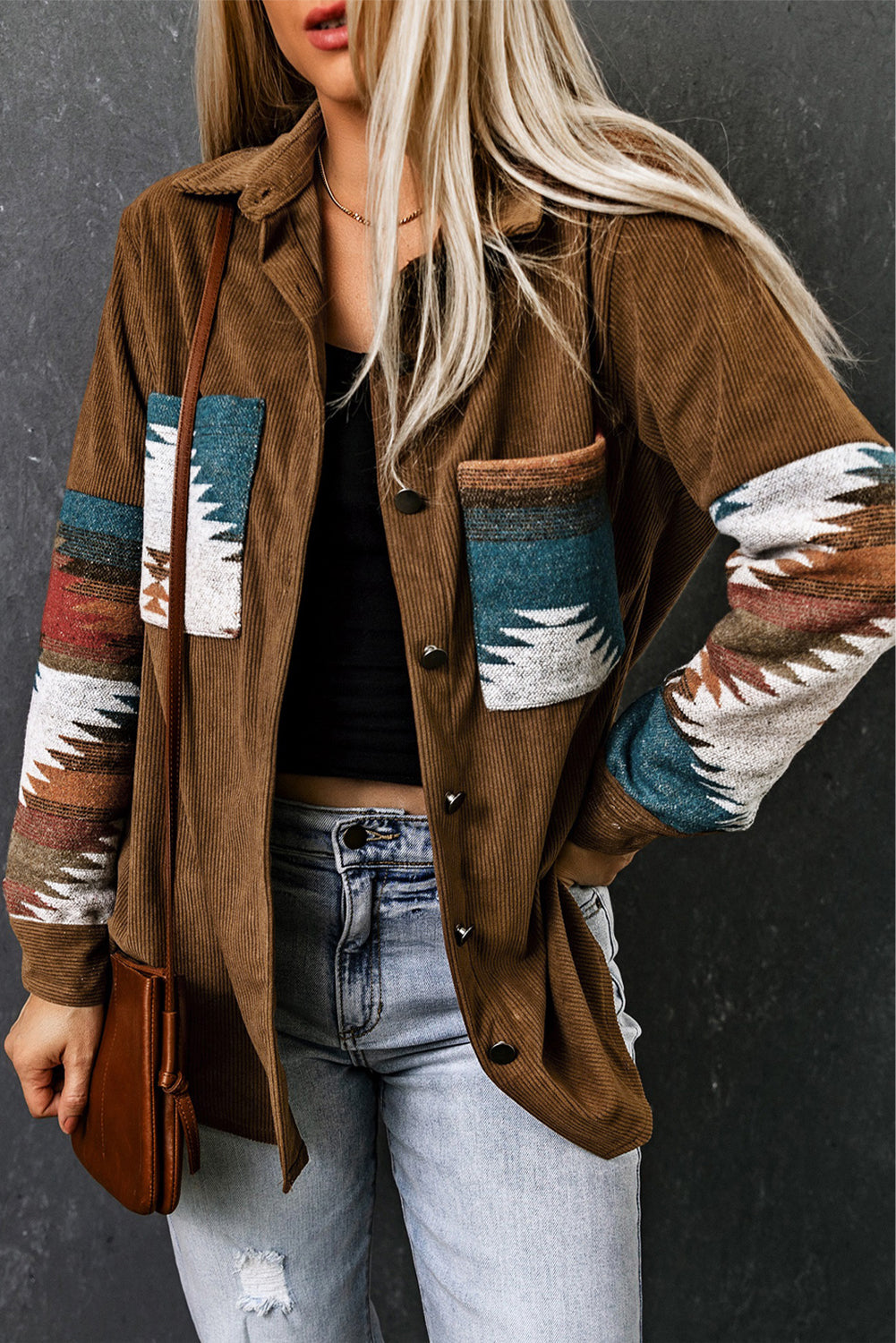 Aztec-Inspired Corduroy Jacket