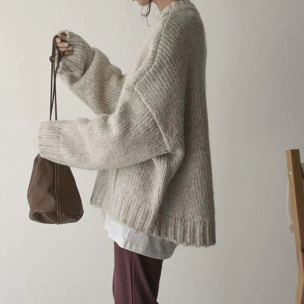 Comfortable Oversized Sweater with Handy Pocket