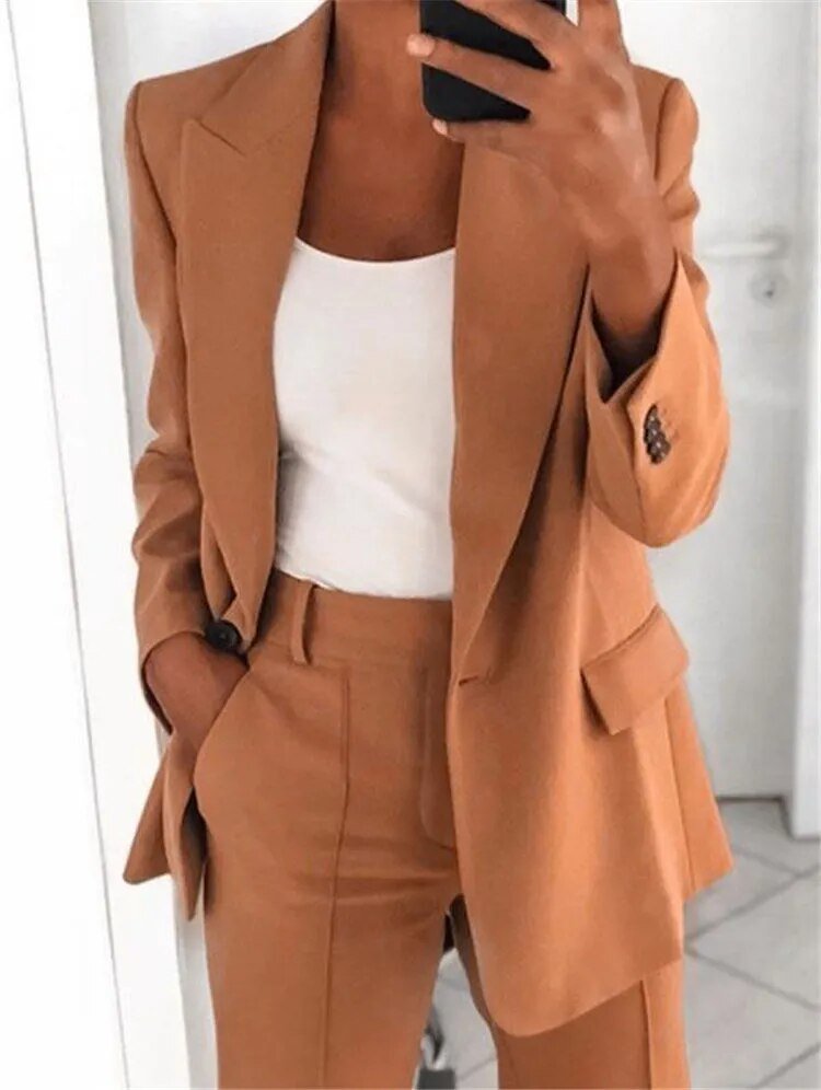 Blazer and Wide-Leg Pant Set