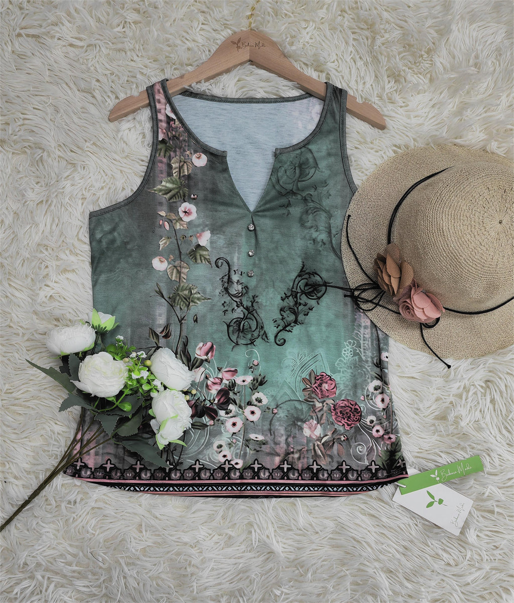Floral Print Sleeveless Tank Top