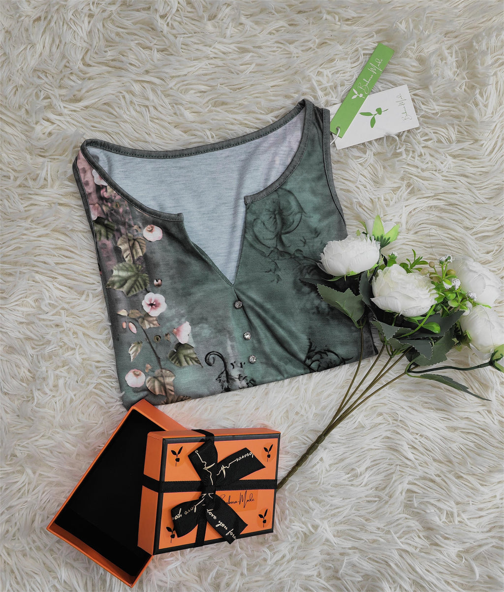 Floral Print Sleeveless Tank Top