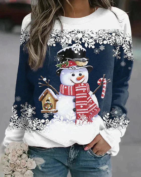 Freda - Colorful Snowman Pattern Sweater