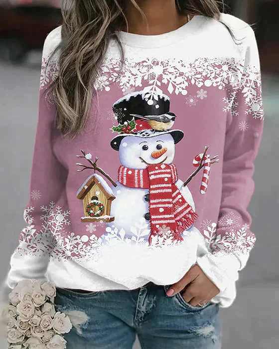 Freda - Colorful Snowman Pattern Sweater