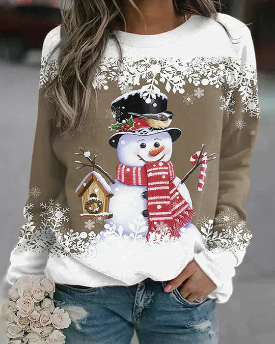 Freda - Colorful Snowman Pattern Sweater