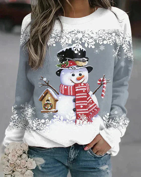 Freda - Colorful Snowman Pattern Sweater