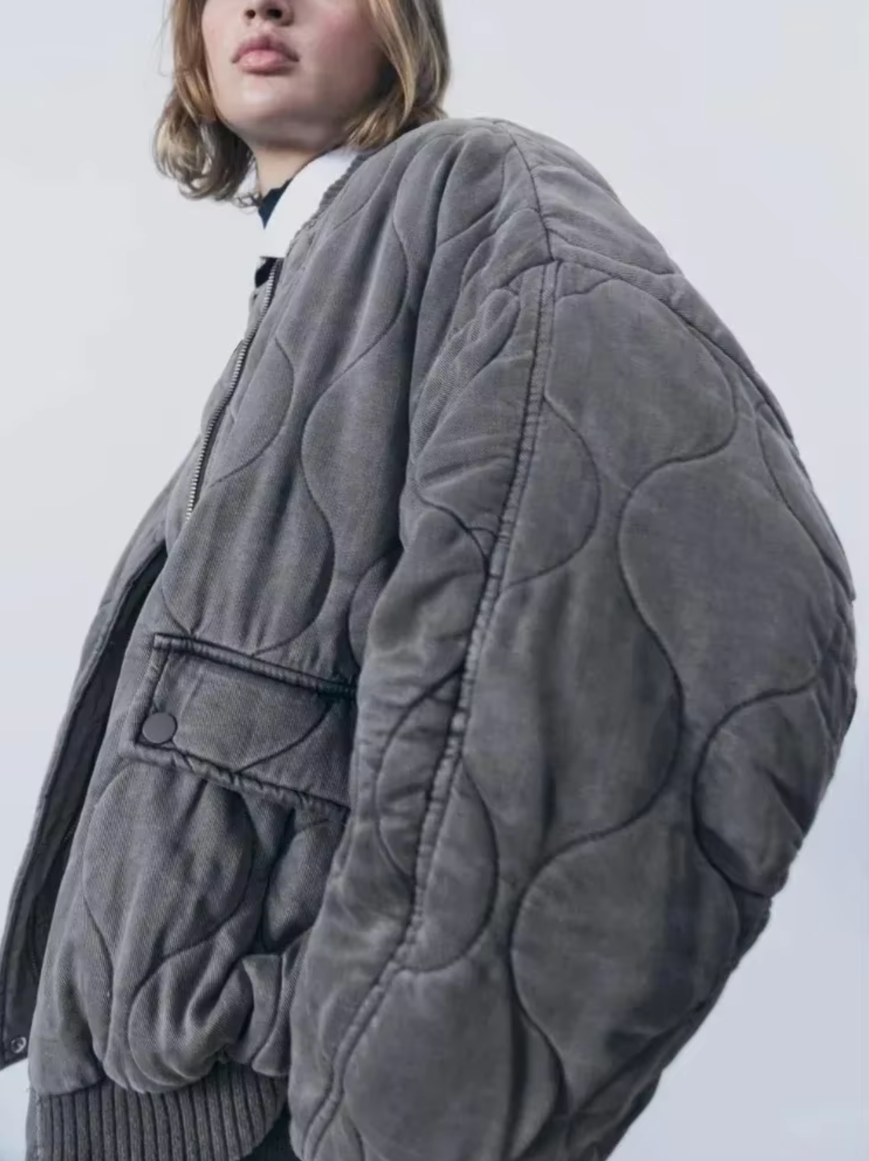 Destiny - Cotton Jacket with Round Neck