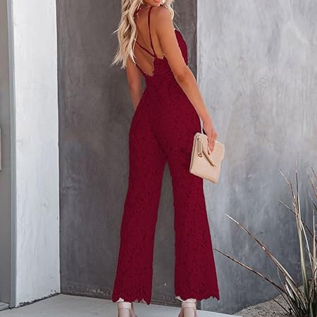 Lace-Detail Sleeveless Jumpsuit