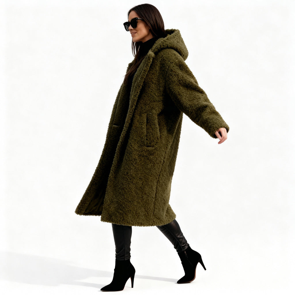 Chic Long Plush Fleece Coat for Women