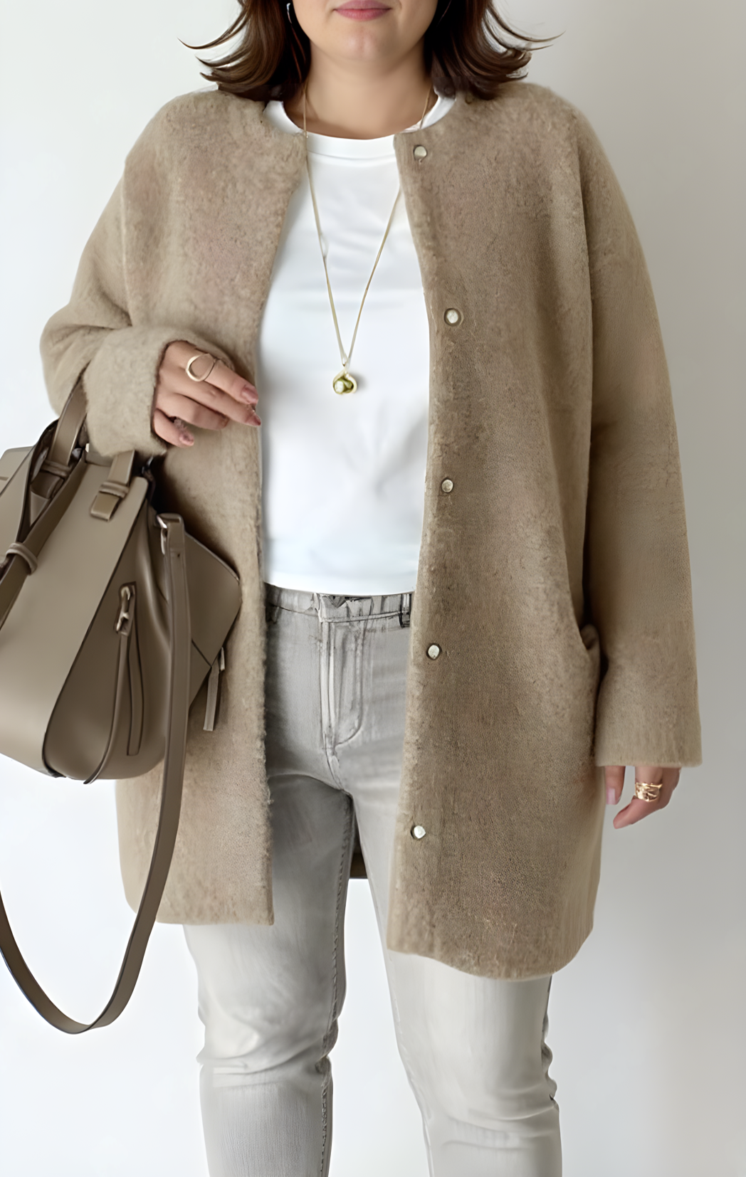 Chic Plus Size Loose-Fit Knit Cardigan for Women