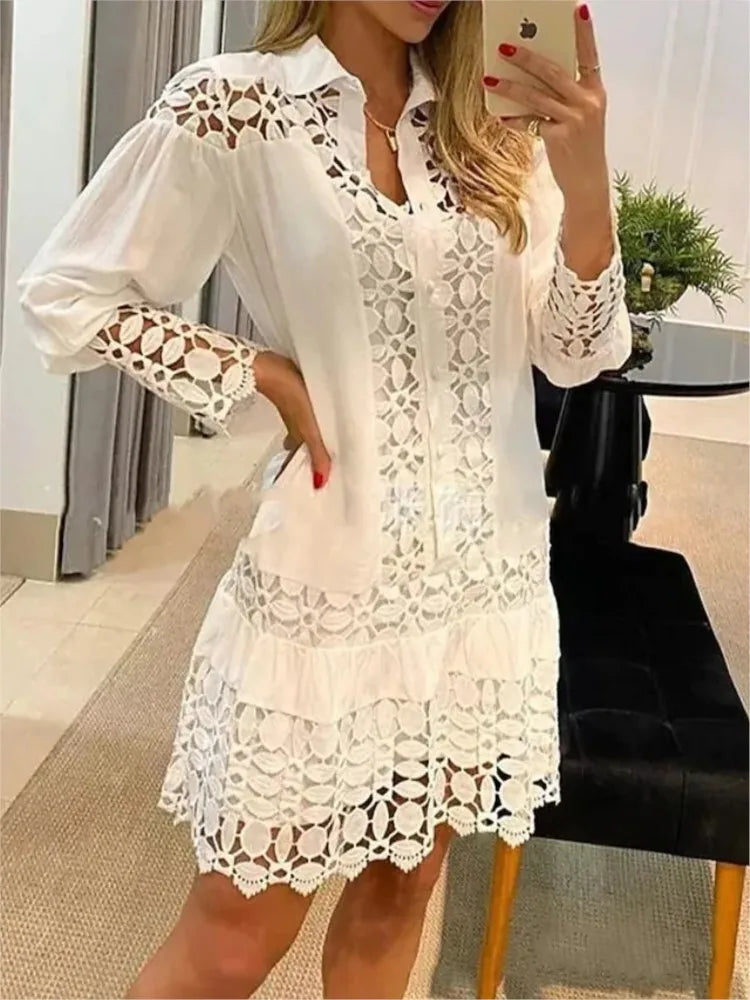 Elegant Long Sleeve Lace Dress for Women