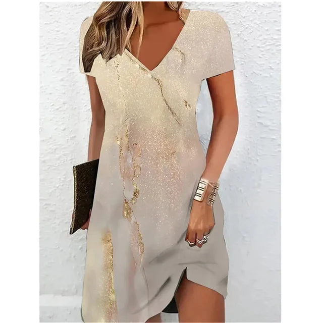 Champagne Shimmer Cocktail Dress