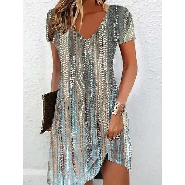 Champagne Shimmer Cocktail Dress