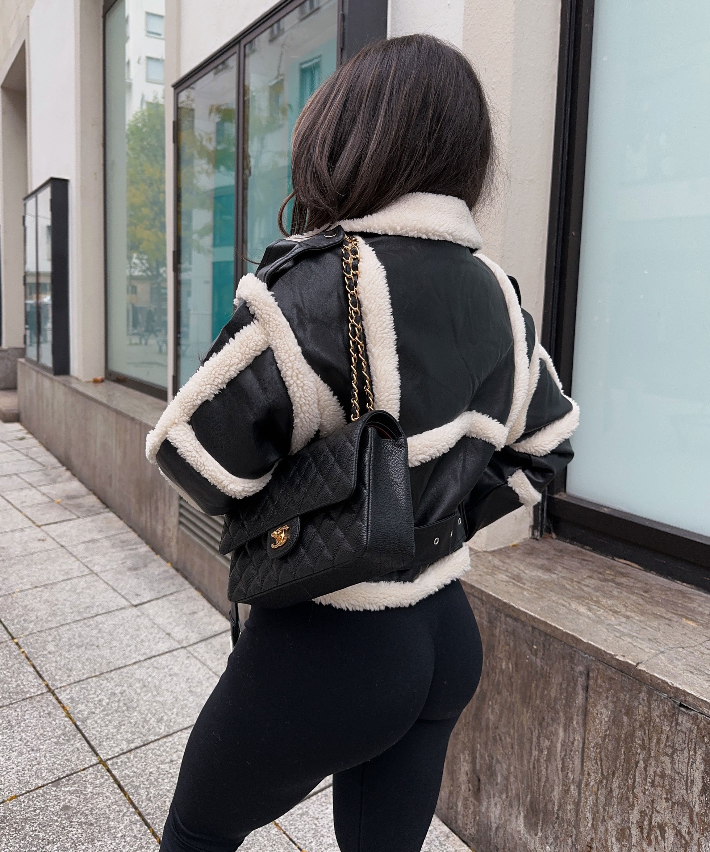 Black Teddy Fur Daria Coat