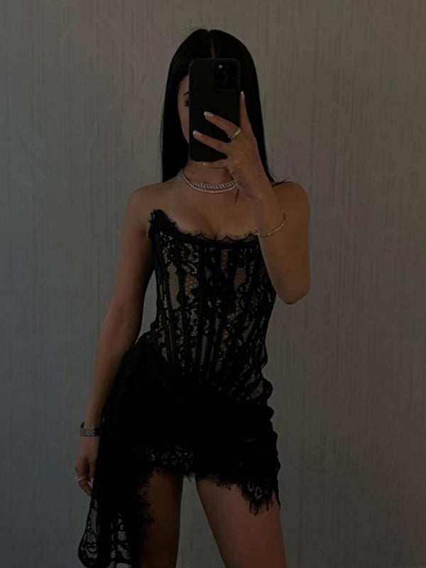 Elegant Lace Corset Mini Dress